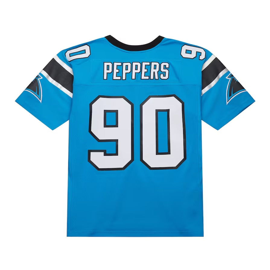 C.Panthers #90 Julius Peppers Player Mitchell & Ness Blue Legacy Replica American Football Jerseys