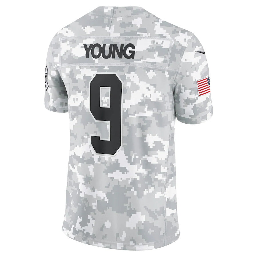 C.Panthers #9 Bryce Young Player Arctic Camo Salute to Service Limited Stitched American Football Jerseys