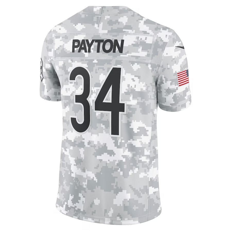 C.Bears #34 Walter Payton Arctic Camo Salute to Service Retired Player Limited Stitched American Football Jerseys