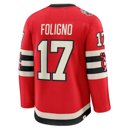 C.Blackhawks #17 Nick Foligno Fanatics 2025 Winter Classic Premium Player Jersey - Red Stitched American Hockey Jerseys