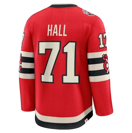 C.Blackhawks #71 Taylor Hall Fanatics 2025 Winter Classic Premium Player Jersey - Red Stitched American Hockey Jerseys