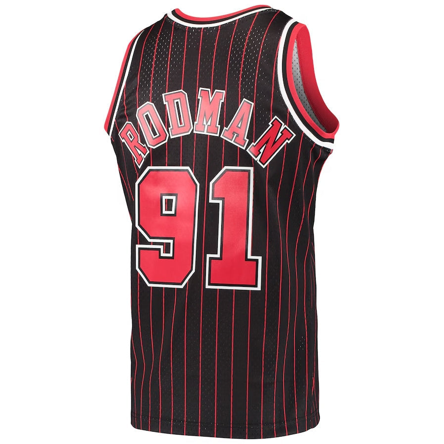 C.Bulls #91 Dennis Rodman Player Hardwood Classics Swingman Jersey - Black American Basketball Jerseys