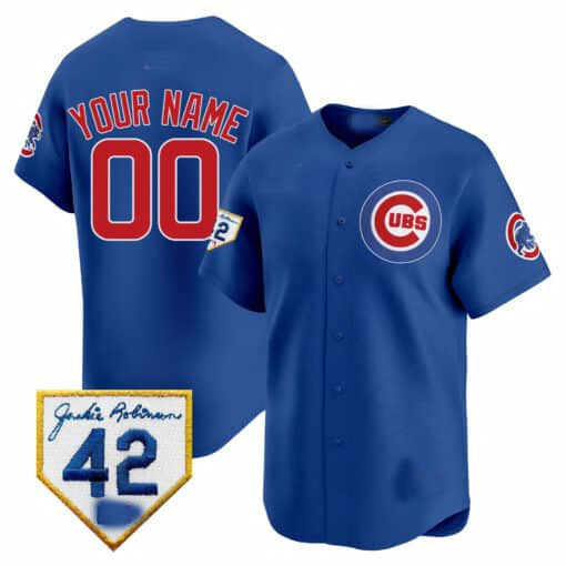 Custom C.Cubs Jackie Robinson Patch Vapor Premier Limited  V2– All Stitched Baseball Jerseys