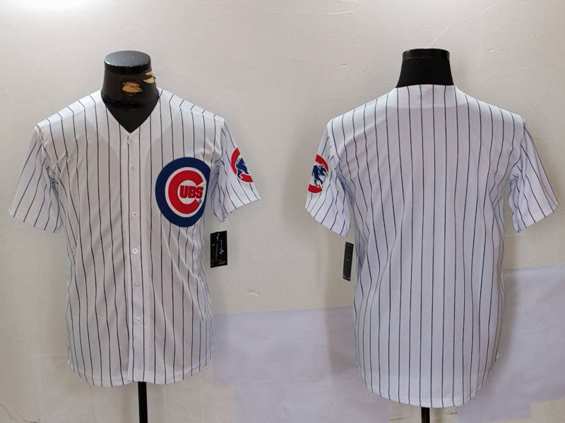 C.Cubs Blank Player White With Patch Stitched Cool Base Baseball Jerseys