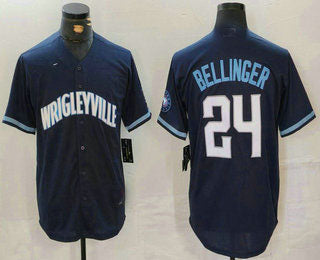 C.Cubs #24 Cody Bellinger Player Navy City Connect Cool Base Stitched Baseball Jerseys