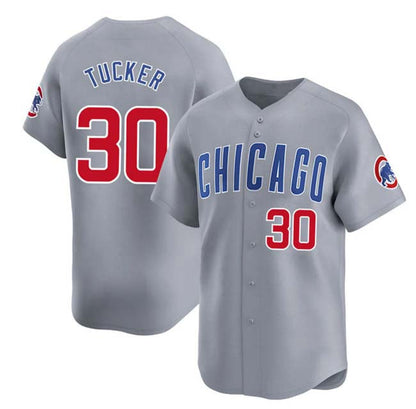 C.Cubs #30 Kyle Tucker Player Grey Game Jersey 2025 Limited Stitched Baseball Jerseys