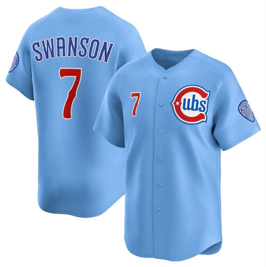 C.Cubs #7 Dansby Swanson Player Blue 2024-25 2nd Alternate Limited Stitched Baseball Jerseys