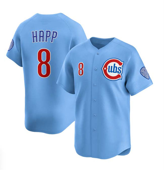 C.Cubs #8 Ian Happ Player Blue 2024-25 2nd Alternate Limited Stitched Baseball Jerseys