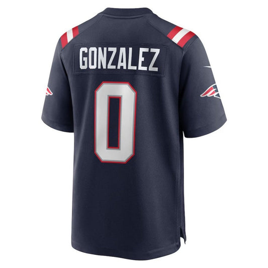 NE.Patriots #0 Christian Gonzalez Player Navy Game Jersey Stitched American Football Jerseys