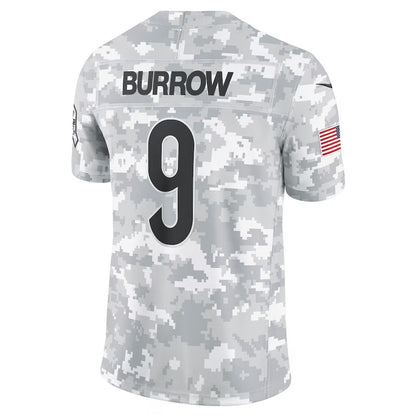 C.Bengals #9 Joe Burrow Player Arctic Camo Salute to Service Limited Stitched American Football Jerseys