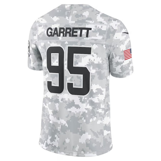 C.Browns #95 Myles Garrett Player Arctic Camo Salute to Service Limited Stitched American Football Jerseys