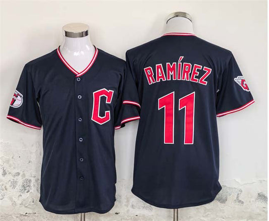 C.Guardians #11 Jose Ramirez Player Game Jersey Navy Stitched Baseball Jerseys