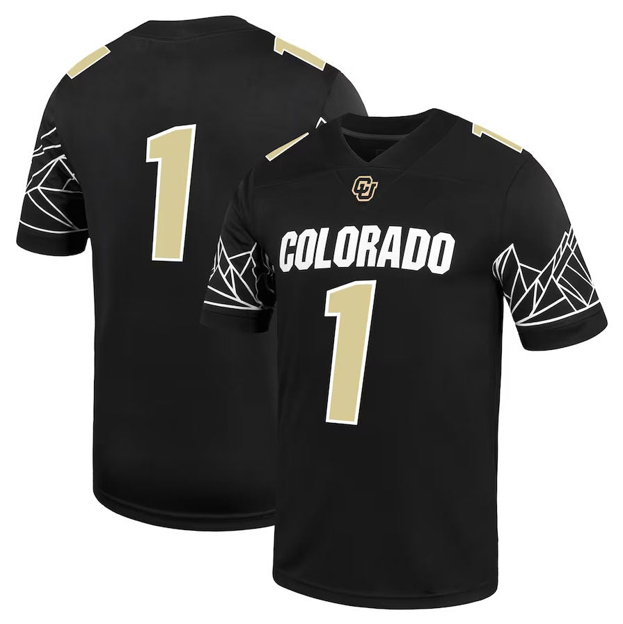 C.Buffaloes #1 Player Game Football Jerseys - Black American College Jerseys