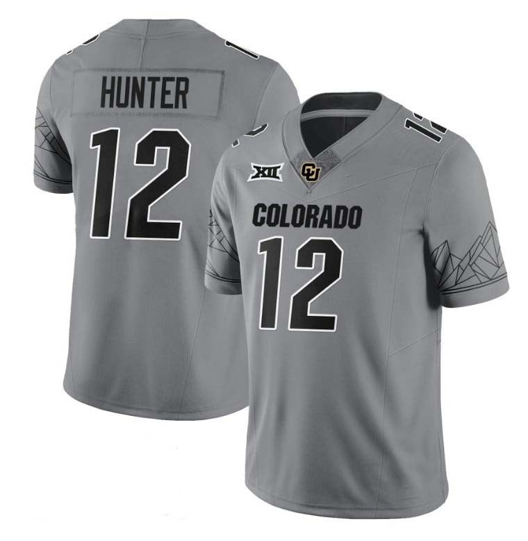 C.Buffaloes #12 Travis Hunter Player Gray Home Football Stitched American College Jerseys