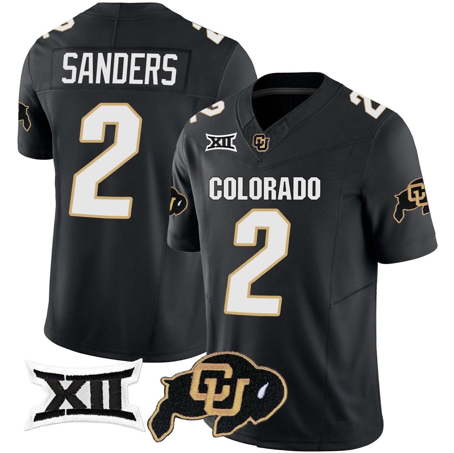 C.Buffaloes #2 Shadeur Sanders Player Black Stitched American College Jerseys