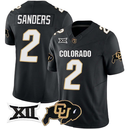 C.Buffaloes #2 Shadeur Sanders Player Black Stitched American College Jerseys