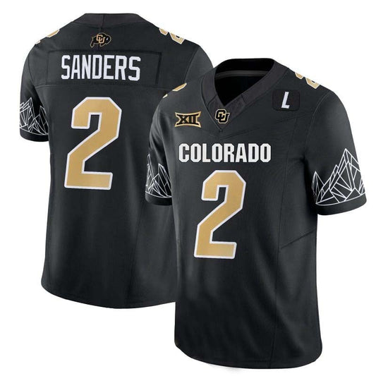 C.Buffaloes #2 Shadeur Sanders Black Stitched American College Jerseys Player Game Jersey