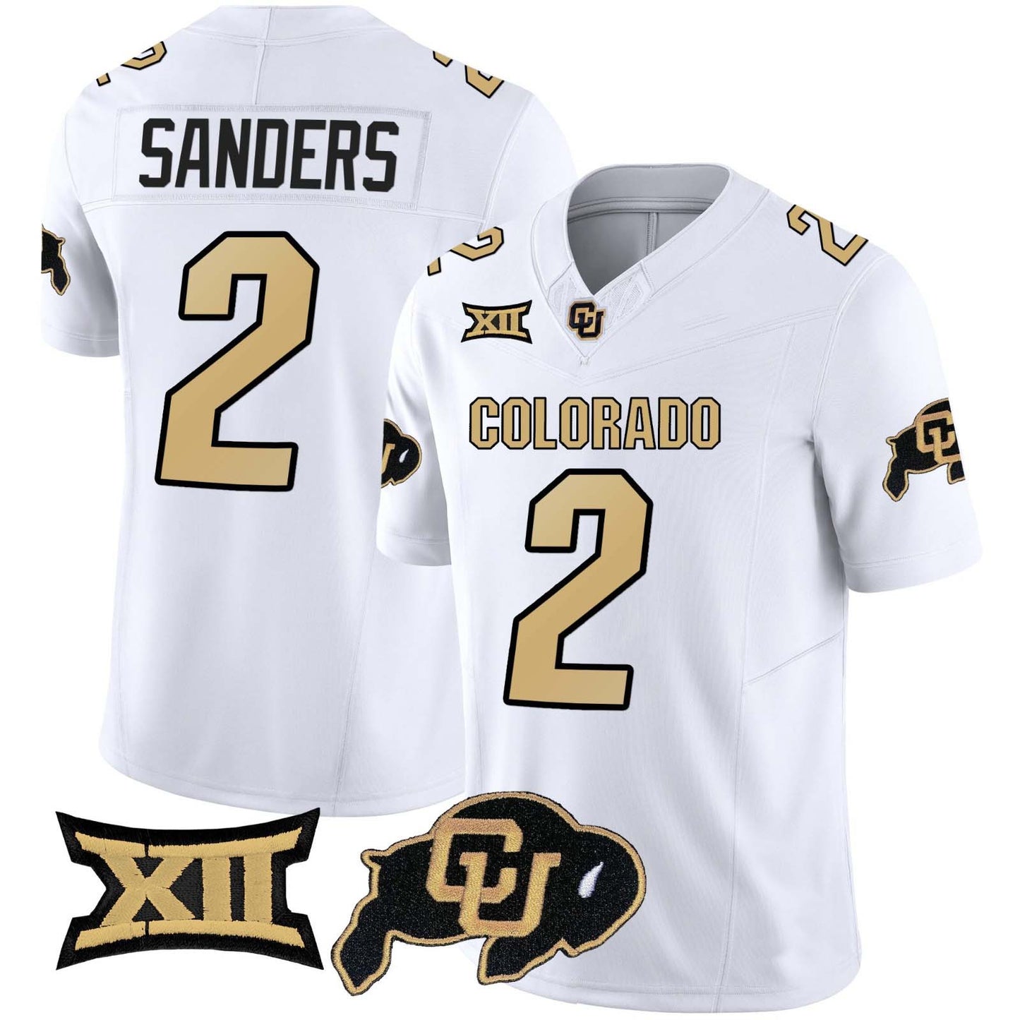 C.Buffaloes #2 Shadeur Sanders Player White Stitched American College Jerseys