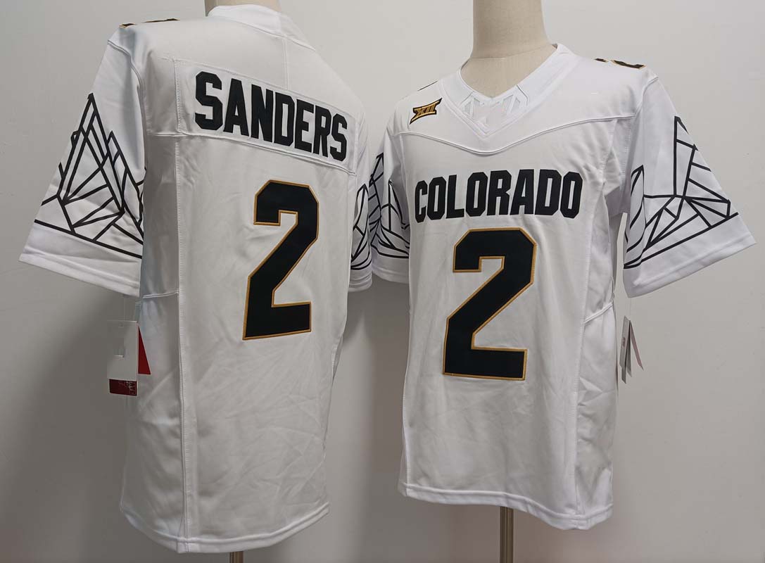 C.Buffaloes #2 Shedeur Sanders Player White Limited FUSE Football Stitched American College Jerseys