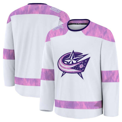 C.Blue Jackets Blank Player Fanatics Hockey Jersey - White Stitched American Hockey Jerseys