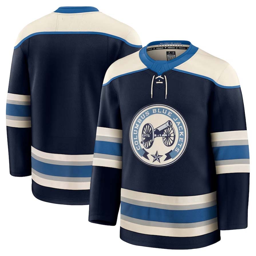 C.Blue Jackets Fanatics Blank Player Game Jersey - Navy Stitched American Hockey Jerseys