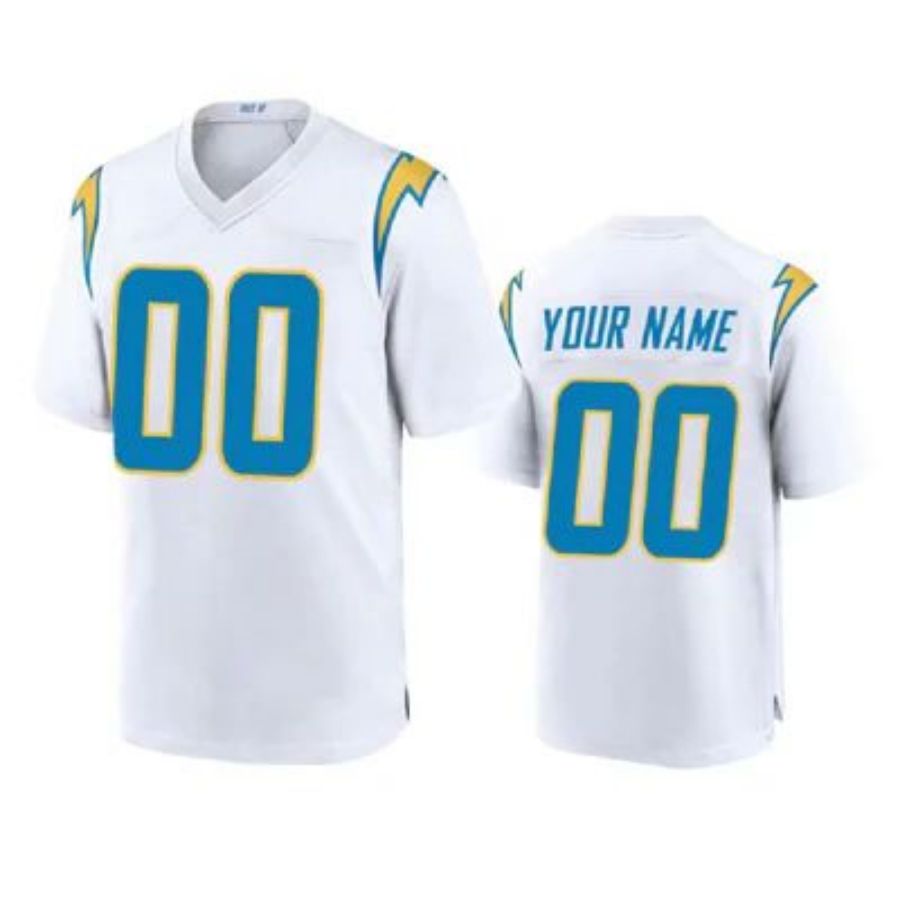 Custom LA.Chargers White Game Jersey -American Stitched Football Jerseys