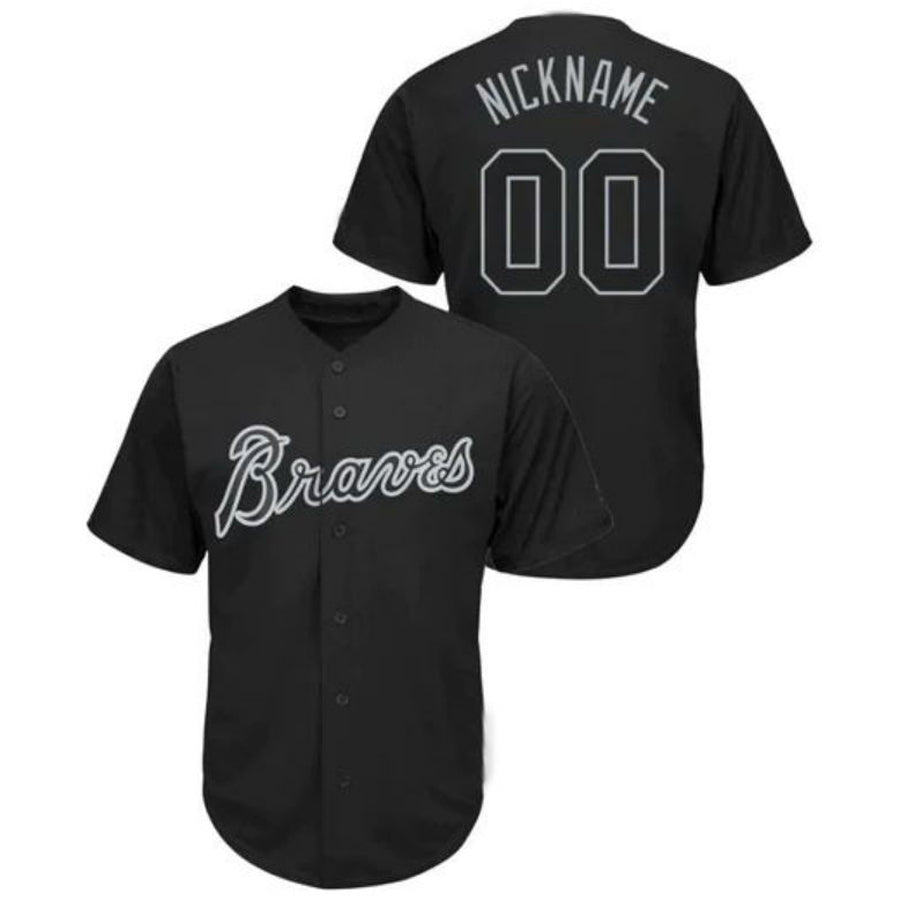 Custom A.Braves Black Birthday gift Stitched Baseball Jerseys