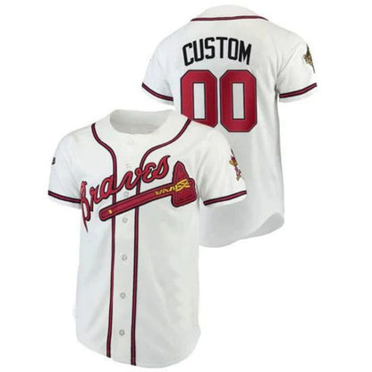 Custom A.Braves White Cooperstown Game Jersey Stitched Baseball Jerseys