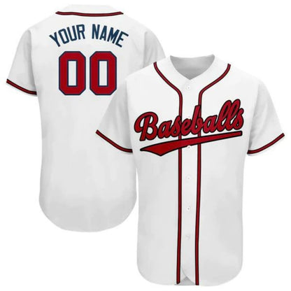 Custom A.Braves Personalized Button Down Stitched Baseball Jerseys