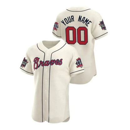 Custom A.Braves Stitched Cream Game Jersey All Star 150th Baseball Jerseys