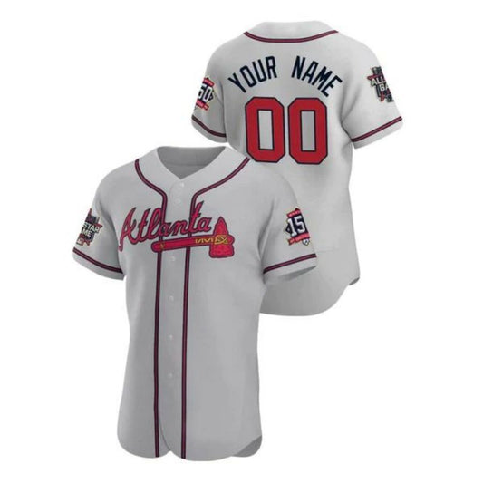 Custom A.Braves Stitched Gray Game Jersey All Star 150th Baseball Jerseys