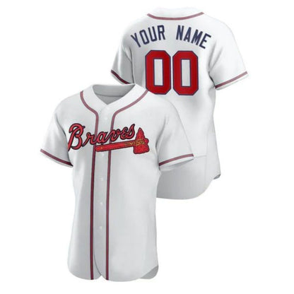 Custom A.Braves White Elite Jersey Stitched Baseball Jerseys