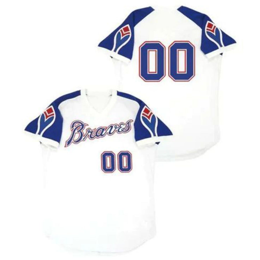 Custom A.Braves White Throwback Cooperstown Jersey Stitched Baseball Jerseys