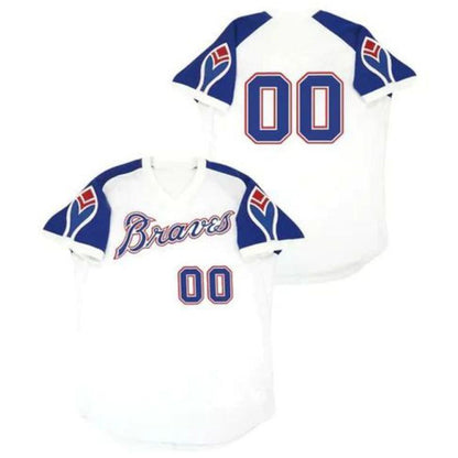 Custom A.Braves White Throwback Cooperstown Jersey Stitched Baseball Jerseys