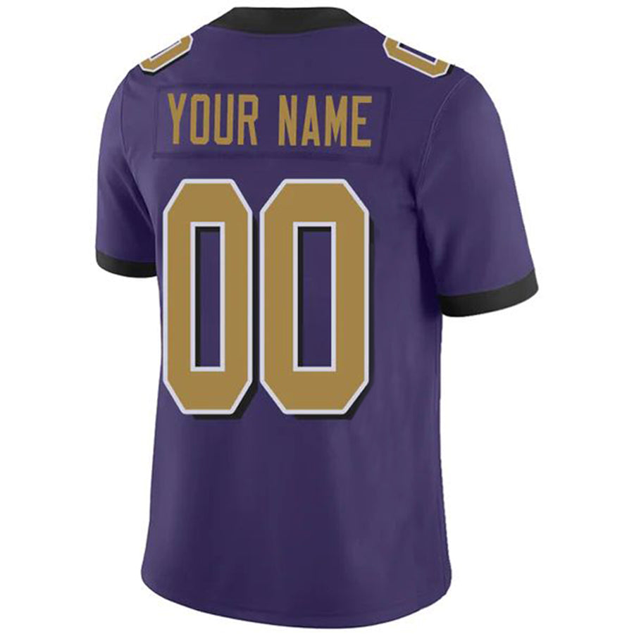 Custom B.Ravens Purple Vapor Elite Jersey -Stitched American Football Jerseys