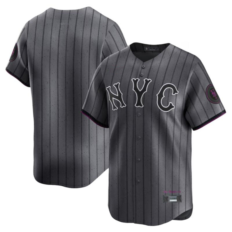 Custom NY.Mets Graphite Limited Bsaeball Jerseys American Stitched Jerseys