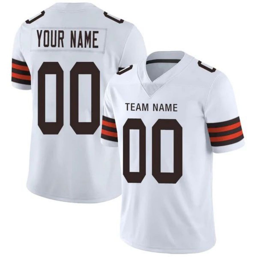 Custom C.Browns White American Stitched Game Football Jerseys Personalize Birthday Gifts