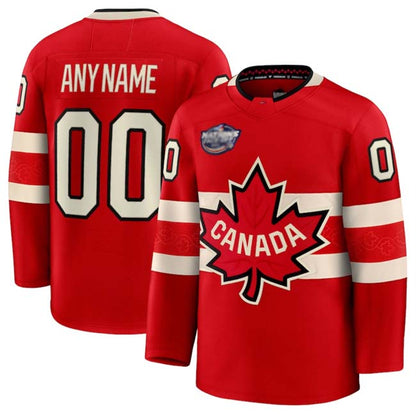 Custom C.Active Red 2025 4 Nations Face-Off Premium Stitched American Hockey Jerseys