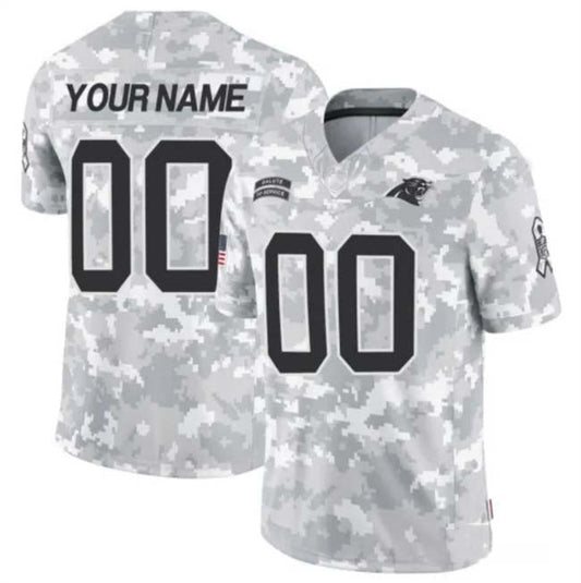 Custom C.Panthers F.U.S.E Arctic Camo Salute To Service Limited Stitched Football Jersey