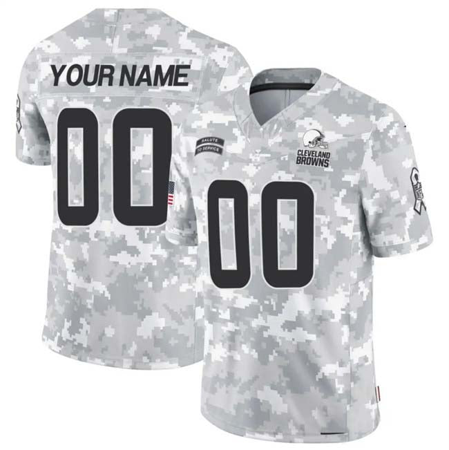 Custom C.Browns F.U.S.E Arctic Camo Salute To Service Limited Stitched Football Jersey