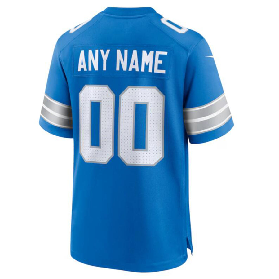 Custom D.Lions Blue Game Jersey -American Stitched Football Jerseys