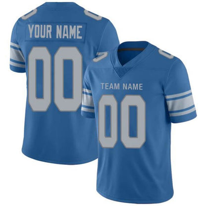 Custom D.Lions Blue Game Jersey -Stitched American Football Jerseys Personalize Birthday Gifts