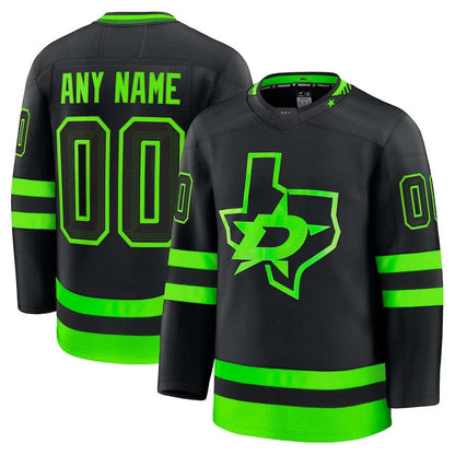 Custom D.Stars Fanatics Game Premium Jersey - Black Stitched American Hockey Jerseys