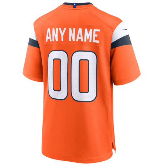 Custom D.Broncos Orange Game Football Jersey -Stitched American Football Jerseys