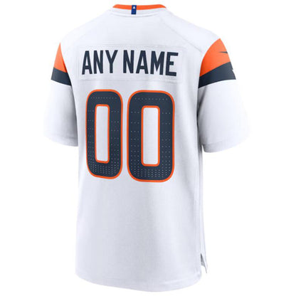 Custom D.Broncos White Game Football Jersey -Stitched American Football Jerseys