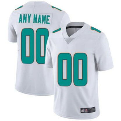 Custom M.Dolphins White Elite Jersey -Stitched American Football Jerseys