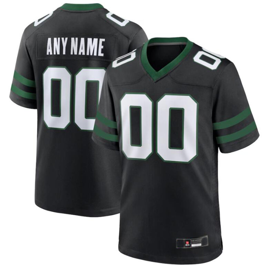 Custom NY.Jets Black Game Jersey -American Stitched Football Jerseys