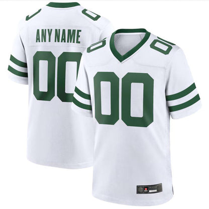 Custom NY.Jets White Game Jersey -American Stitched Football Jerseys