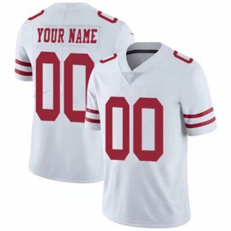 Custom SF.49ers White Stitched American Game Football Jerseys