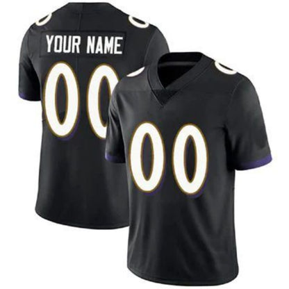 Custom B.Ravens Black Game Jersey -Stitched American Football Jerseys